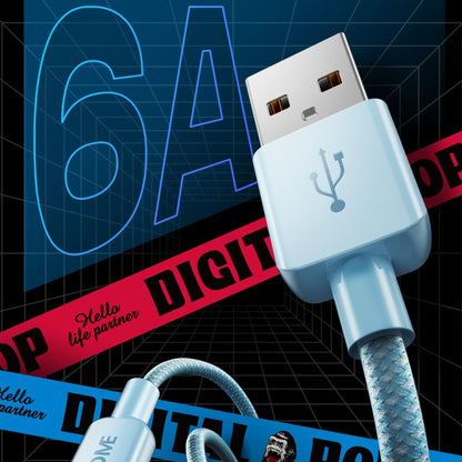 WEKOME WDC-03 Tidal Energy Series 2.4A USB to 8 Pin Braided Data Cable, ความยาว: 1 ม., USB to 8 Pin