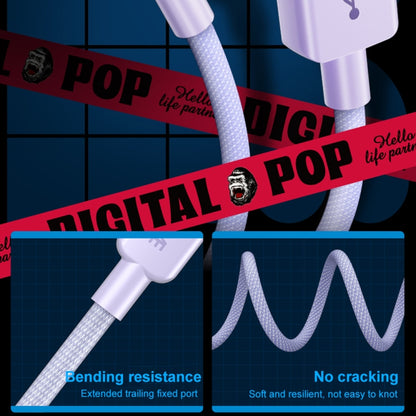 WEKOME WDC-03 Tidal Energy Series 2.4A USB to 8 Pin Braided Data Cable, ความยาว: 1 ม., USB to 8 Pin