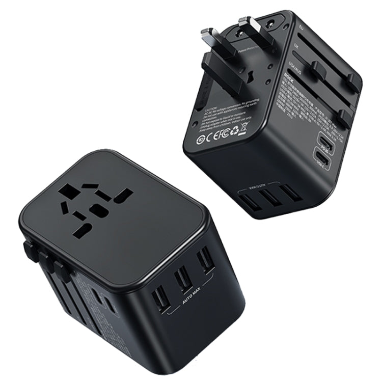 ROCK T62 35.5W Global Travel Multifunctional Plug PD Charger Adapter ปลั๊กไฟ, T62