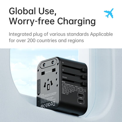 ROCK T62 35.5W Global Travel Multifunctional Plug PD Charger Adapter ปลั๊กไฟ, T62
