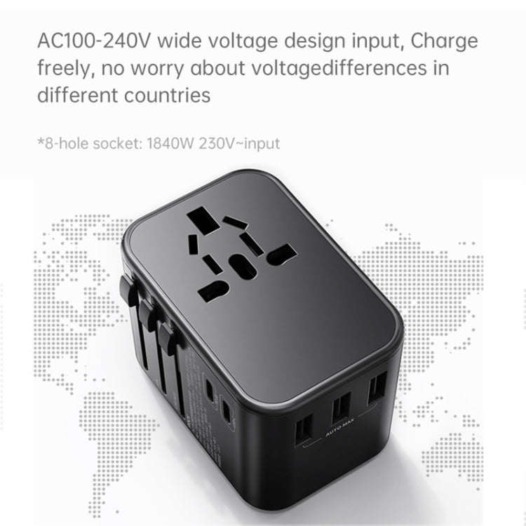 ROCK T62 35.5W Global Travel Multifunctional Plug PD Charger Adapter ปลั๊กไฟ, T62