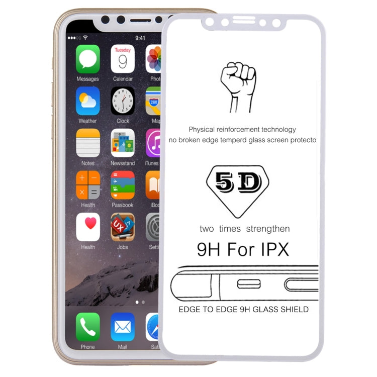 สำหรับ iPhone X 0.3 มม. 9H ความแข็งพื้นผิว 4D โค้งเต็มหน้าจอกระจกกันรอยหน้าจอ, For iPhone  X (1 PC)