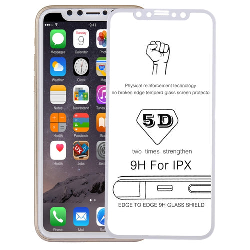 สำหรับ iPhone X 0.3 มม. 9H ความแข็งพื้นผิว 4D โค้งเต็มหน้าจอกระจกกันรอยหน้าจอ, For iPhone  X (1 PC)