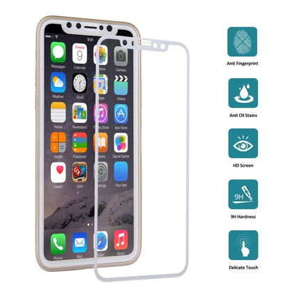 สำหรับ iPhone X 0.3 มม. 9H ความแข็งพื้นผิว 4D โค้งเต็มหน้าจอกระจกกันรอยหน้าจอ, For iPhone  X (1 PC)
