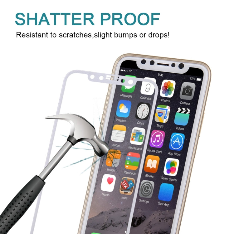 สำหรับ iPhone X 0.3 มม. 9H ความแข็งพื้นผิว 4D โค้งเต็มหน้าจอกระจกกันรอยหน้าจอ, For iPhone  X (1 PC)