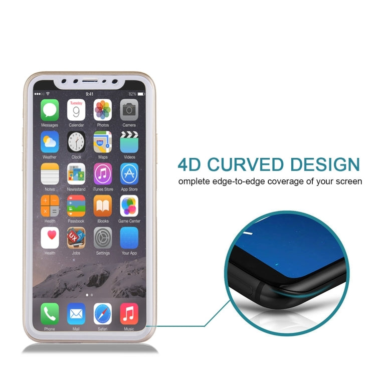 สำหรับ iPhone X 0.3 มม. 9H ความแข็งพื้นผิว 4D โค้งเต็มหน้าจอกระจกกันรอยหน้าจอ, For iPhone  X (1 PC)