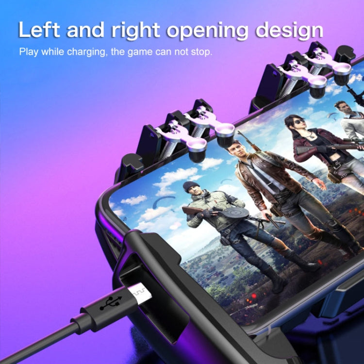 S-02 การเชื่อมโยงหกนิ้วเกมแพดโทรศัพท์มือถือระบายความร้อนด้วยลมเย็นพร้อมขายึดเหมาะสำหรับโทรศัพท์มือถือขนาด 4.7-6.5 นิ้ว, Cool Wind Cooling
