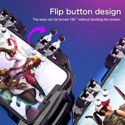 S-02 การเชื่อมโยงหกนิ้วเกมแพดโทรศัพท์มือถือระบายความร้อนด้วยลมเย็นพร้อมขายึดเหมาะสำหรับโทรศัพท์มือถือขนาด 4.7-6.5 นิ้ว, Cool Wind Cooling