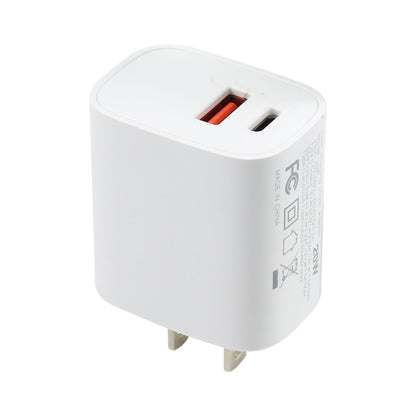 U087 20W USB-C / Type-C + พอร์ต USB ที่ชาร์จสำหรับเดินทางชาร์จเร็ว, ปลั๊ก US, US Plug