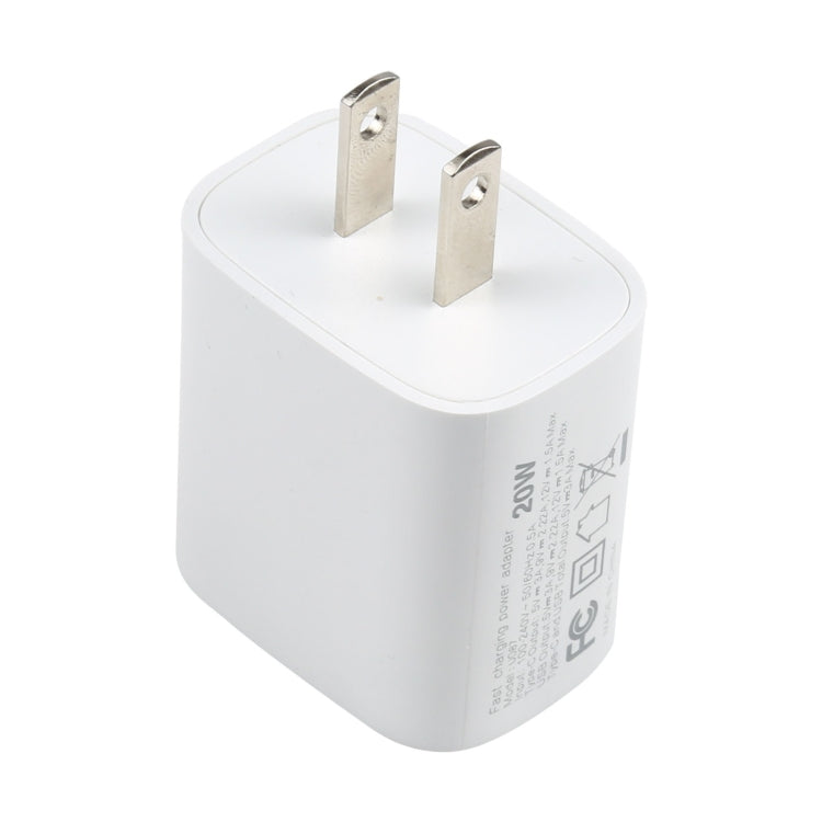 U087 20W USB-C / Type-C + พอร์ต USB ที่ชาร์จสำหรับเดินทางชาร์จเร็ว, ปลั๊ก US, US Plug