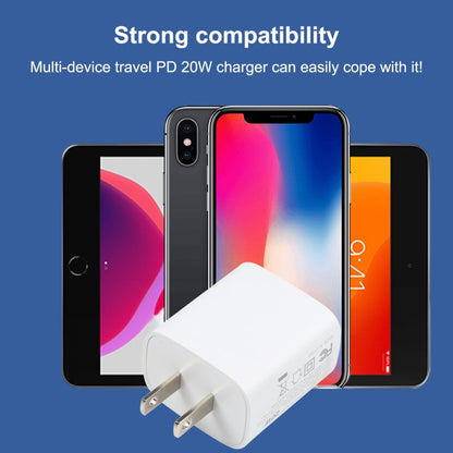 U087 20W USB-C / Type-C + พอร์ต USB ที่ชาร์จสำหรับเดินทางชาร์จเร็ว, ปลั๊ก US, US Plug