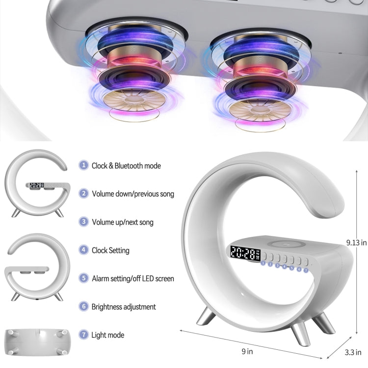 N69 รองรับลำโพง Bluetooth อัจฉริยะเครื่องชาร์จไร้สายและนาฬิกาปลุกและแสงโดยรอบปลั๊ก EU, EU Plug, N69 EU Plug