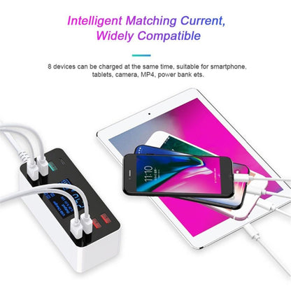 A9 Plus (เวอร์ชันสากล) มัลติฟังก์ชั่น AC 100V ~ 240V 8 พอร์ต USB Digital แสดงผล LCD สถานีชาร์จที่ถอดออกได้เครื่องชาร์จอัจฉริยะพร้อมเครื่องชาร์จไร้สายรองรับ QC3.0, A9 Plus (Global Version)