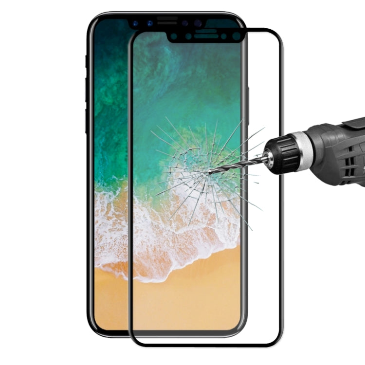 สำหรับ iPhone X ENKAY Hat-Prince 0.26mm 9H ความแข็งพื้นผิว 3D ป้องกันการระเบิดแบบเต็มหน้าจอโค้งความร้อนดัดฟิล์มกระจกนิรภัย, For X (0.2mm 3D)