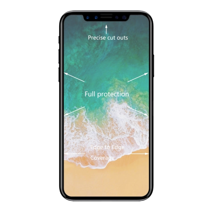 สำหรับ iPhone X ENKAY Hat-Prince 0.26mm 9H ความแข็งพื้นผิว 3D ป้องกันการระเบิดแบบเต็มหน้าจอโค้งความร้อนดัดฟิล์มกระจกนิรภัย, For X (0.2mm 3D)
