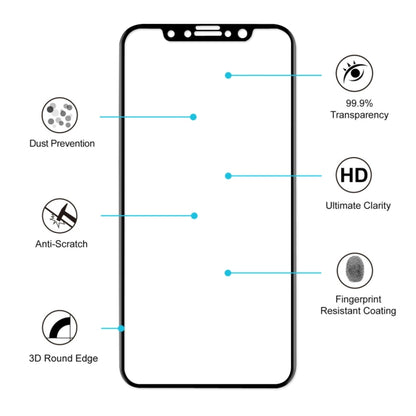 สำหรับ iPhone X ENKAY Hat-Prince 0.26mm 9H ความแข็งพื้นผิว 3D ป้องกันการระเบิดแบบเต็มหน้าจอโค้งความร้อนดัดฟิล์มกระจกนิรภัย, For X (0.2mm 3D)