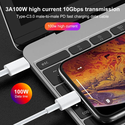สายเคเบิลข้อมูลการชาร์จอย่างรวดเร็ว USB-C / Type-C 100W ถึง 8 พิน ความยาว: 1 ม, 1m Type-C to 8 Pin