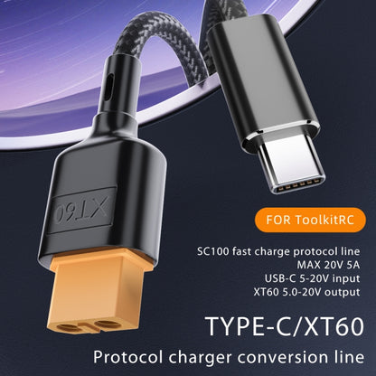 สายเคเบิลข้อมูล USB-C / Type-C ถึง XT60 ความยาว: 50 ซม, 50cm