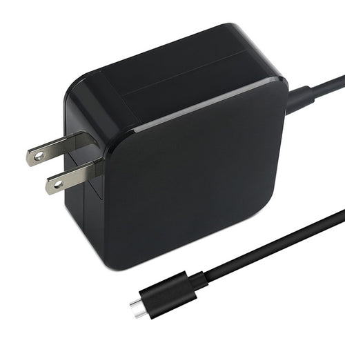 อะแดปเตอร์แปลงไฟ USB-C / Type-C 65W ที่ชาร์จแบบพกพาสำหรับแล็ปท็อปที่มีสายชาร์จ Type-C ปลั๊ก US, 65W US Plug /Black