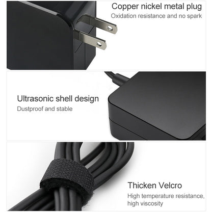 อะแดปเตอร์แปลงไฟ USB-C / Type-C 65W ที่ชาร์จแบบพกพาสำหรับแล็ปท็อปที่มีสายชาร์จ Type-C ปลั๊ก US, 65W US Plug /Black