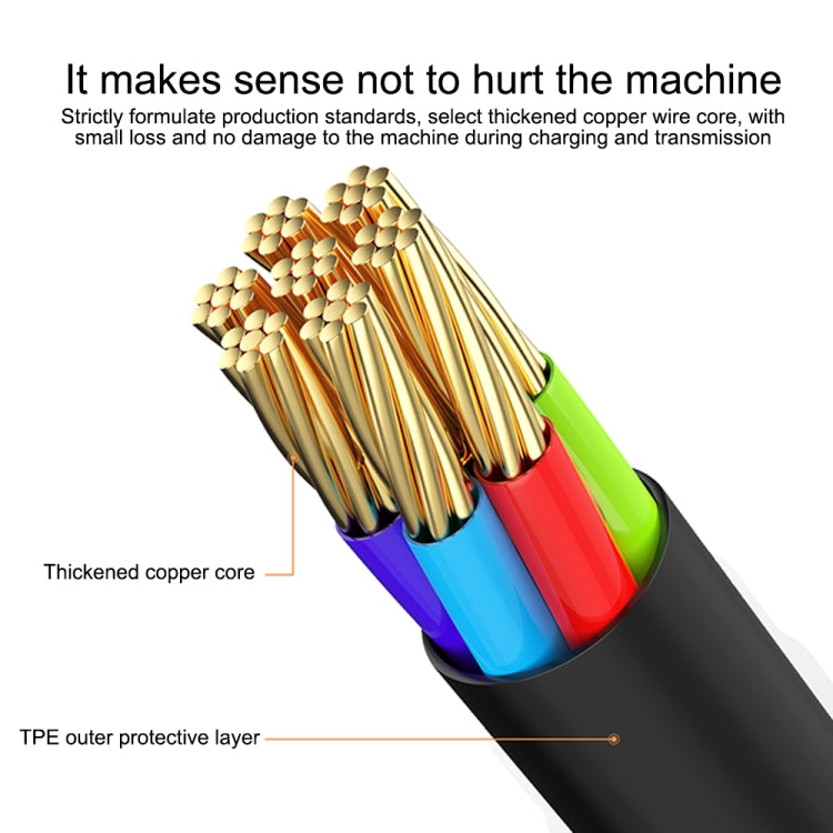 IVON CA87 สายเคเบิลข้อมูลชาร์จเร็ว USB ถึง 8 Pin TPE ความยาวสายเคเบิล: 1 ม, 8 Pin