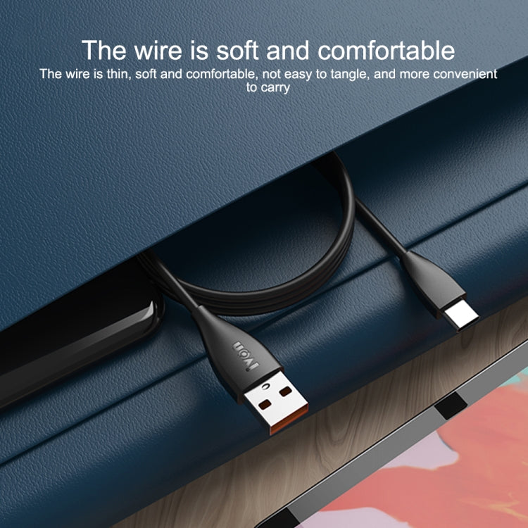 IVON CA87 สายเคเบิลข้อมูลชาร์จเร็ว USB เป็น Micro USB TPE ความยาวสายเคเบิล: 1 ม, Micro USB