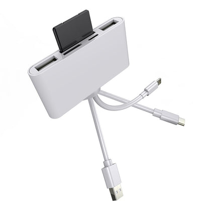 NK-1032 Pro 5 in 1 8 Pin + Type-C / USB-C + USB + การ์ด TF + การ์ด SD อะแดปเตอร์เครื่องอ่านกล้องมัลติฟังก์ชั่น, 5 in 1