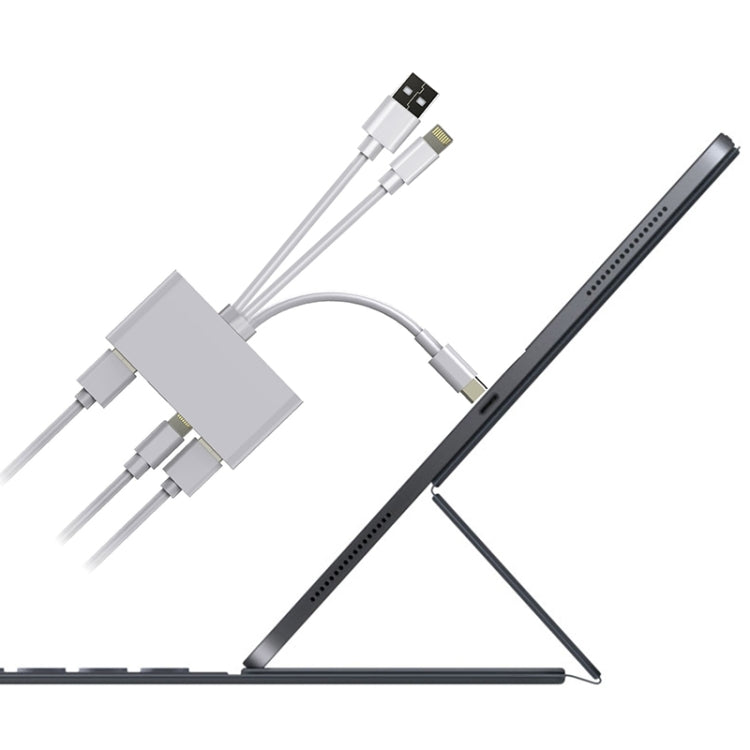 NK-1032 Pro 5 in 1 8 Pin + Type-C / USB-C + USB + การ์ด TF + การ์ด SD อะแดปเตอร์เครื่องอ่านกล้องมัลติฟังก์ชั่น, 5 in 1
