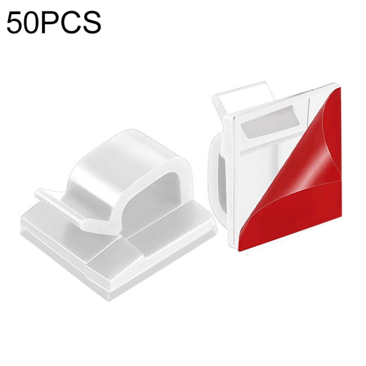 HG2392 50 PCS Desktop Data Cable Organizer Fixing Clip, Gum Type: อะคริลิก, 50 PCS / Acrylic