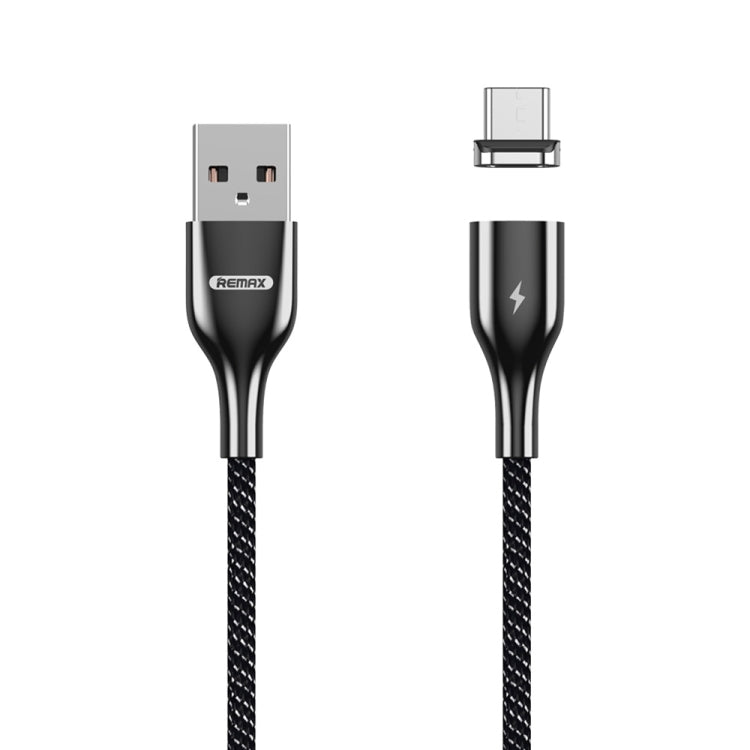 REMAX RC158m 3A USB to Micro USB Interface การชาร์จ + การส่งผ่านแม่เหล็กดึงดูดสายเคเบิลข้อมูลถักโพลีเอสเตอร์สองสีความยาวสายเคเบิล: 1 ม., Micro USB