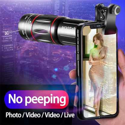 W28-QK โทรศัพท์มือถือ Universal Lens Telescope 28X ชุดกระเป๋าใหญ่, Big Pocket