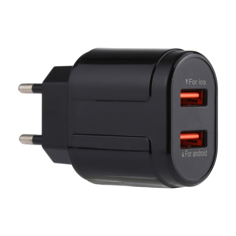LZ-022 5V 2.4A พอร์ต USB แบบคู่สำหรับเดินทาง, ปลั๊ก EU