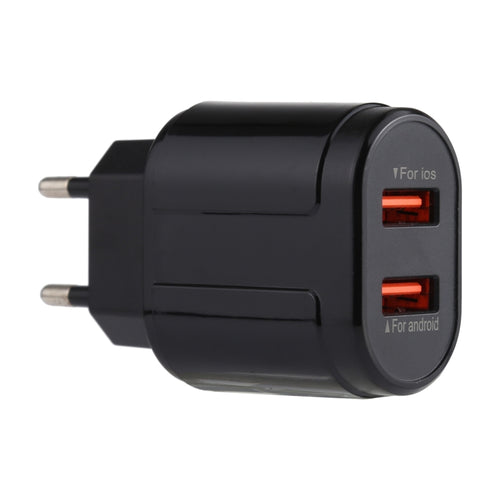 LZ-022 5V 2.4A พอร์ต USB แบบคู่สำหรับเดินทาง, ปลั๊ก EU