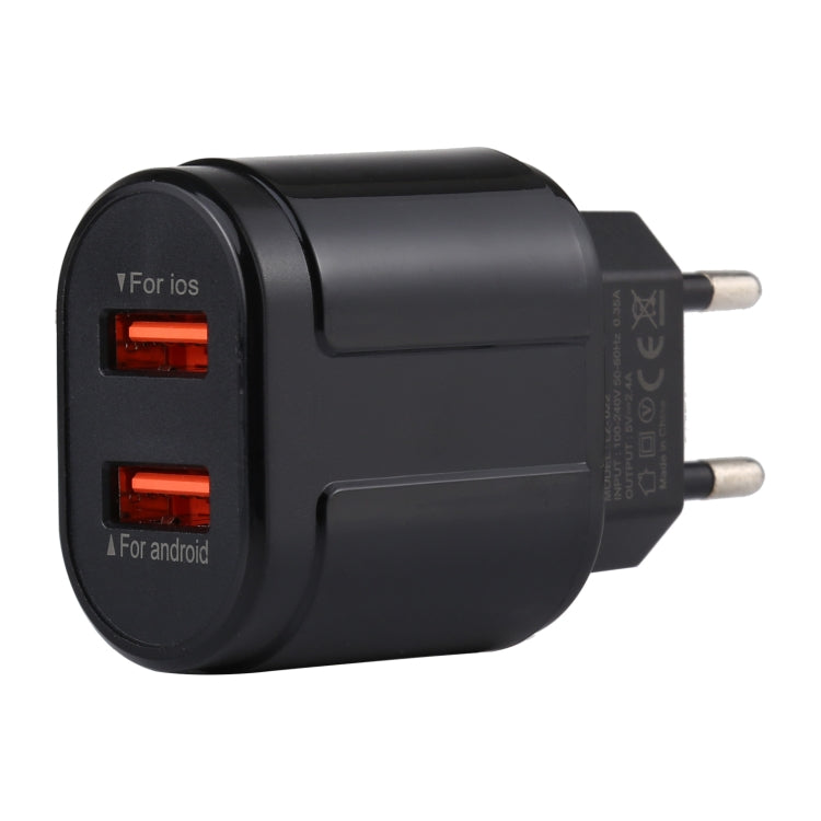 LZ-022 5V 2.4A พอร์ต USB แบบคู่สำหรับเดินทาง, ปลั๊ก EU