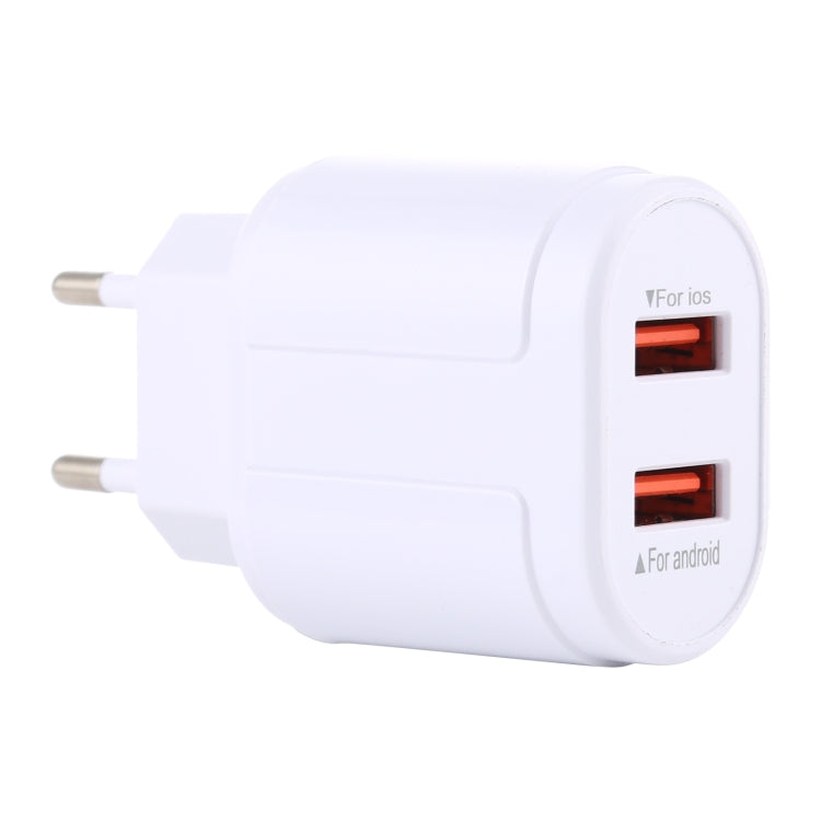 LZ-022 5V 2.4A พอร์ต USB แบบคู่สำหรับเดินทาง, ปลั๊ก EU