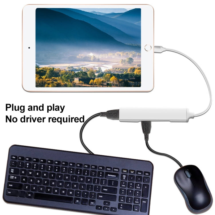 S-206 3 in 1 8 Pin Male ถึง 2 x USB 3.0 + 8 Pin Female Camera Reader Adapter, S-206