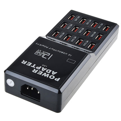 W-858 12A 12 พอร์ต USB แท่นชาร์จอย่างรวดเร็วแท่นชาร์จอัจฉริยะเดสก์ท็อป AC100-240V, US Plug, US Plug