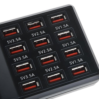 W-858 12A 12 พอร์ต USB แท่นชาร์จอย่างรวดเร็วแท่นชาร์จอัจฉริยะเดสก์ท็อป AC100-240V, US Plug, US Plug