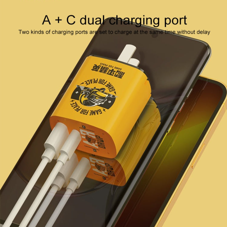 ROCK T42 PD 20W USB TypeC / USB-C สองพอร์ตเครื่องชาร์จสำหรับเดินทางชาร์จเร็ว, ปลั๊ก US, Charger
