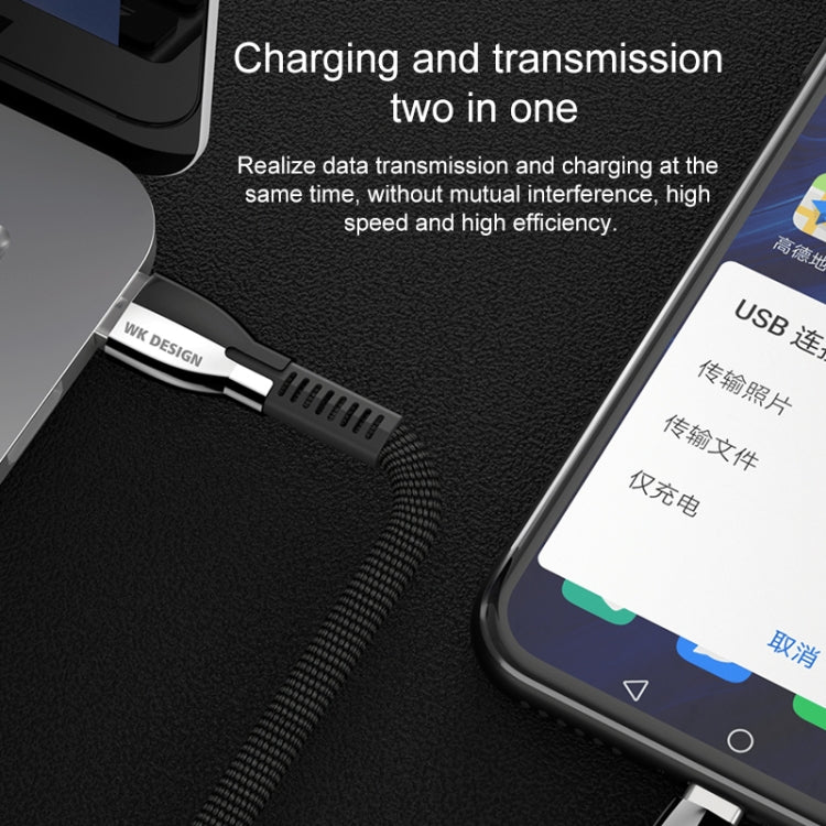 WK WDC-107i 1m 2.4A Saint Zinc Alloy Series USB ถึง 8 Pin Data Sync สายชาร์จ, 8 Pin