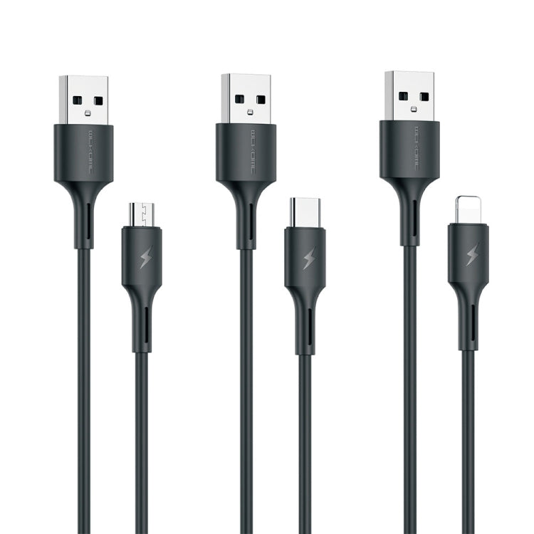 WK WDC-136 USB ถึง 8 Pin 3A สายเคเบิลข้อมูลการชาร์จอย่างรวดเร็ว, USB to 8 Pin(Black)