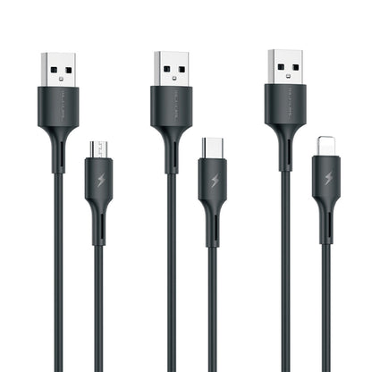 WK WDC-136 USB ถึง 8 Pin 3A สายเคเบิลข้อมูลการชาร์จอย่างรวดเร็ว, USB to 8 Pin(Black)