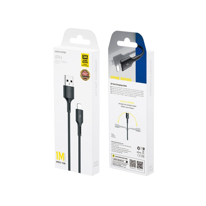 WK WDC-136 USB ถึง 8 Pin 3A สายเคเบิลข้อมูลการชาร์จอย่างรวดเร็ว, USB to 8 Pin(Black)