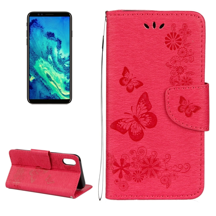 สำหรับ iPhone X / XS ซองหนังพลิกแนวนอนลายดอกไม้ผีเสื้อพร้อมตัวยึดและช่องเสียบการ์ดและกระเป๋าสตางค์และเชือกเส้นเล็ก, For X