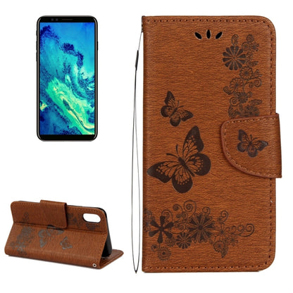 สำหรับ iPhone X / XS ซองหนังพลิกแนวนอนลายดอกไม้ผีเสื้อพร้อมตัวยึดและช่องเสียบการ์ดและกระเป๋าสตางค์และเชือกเส้นเล็ก, For X