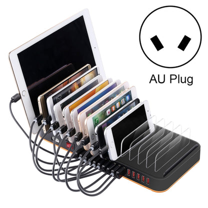 WLX-815 100W 15 พอร์ต USB แท่นชาร์จเร็วเครื่องชาร์จอัจฉริยะพร้อมที่วางโทรศัพท์และแท็บเล็ต, 100W US Plug, 100W EU Plug, 100W UK Plug, 100W AU Plug