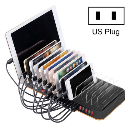 WLX-815 100W 15 พอร์ต USB แท่นชาร์จเร็วเครื่องชาร์จอัจฉริยะพร้อมที่วางโทรศัพท์และแท็บเล็ต, 100W US Plug, 100W EU Plug, 100W UK Plug, 100W AU Plug
