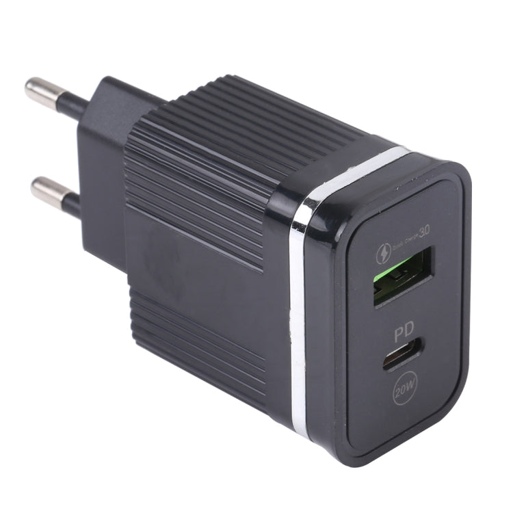 46-A2C2 20W PD + QC3.0 USB ที่ชาร์จเร็วมัลติฟังก์ชั่น， ปลั๊ก EU, EU Plug