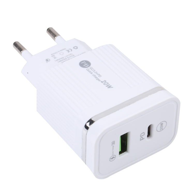 46-A2C2 20W PD + QC3.0 USB ที่ชาร์จเร็วมัลติฟังก์ชั่น， ปลั๊ก EU, EU Plug