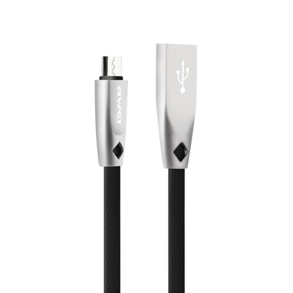 AWEI CL-96 USB เป็น Micro USB แบบพกพา TPE + สายเคเบิลข้อมูลโลหะผสมอลูมิเนียม, 2A, ความยาว: 1 ม.